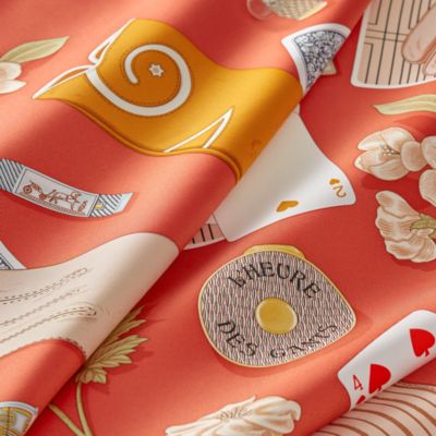 エルメス　スカーフ 90cm レア柄❗️「手仕事の魅力」 コーデのポイントに♪】HERMES カレ90 Tea for Two スカーフ (HERMES